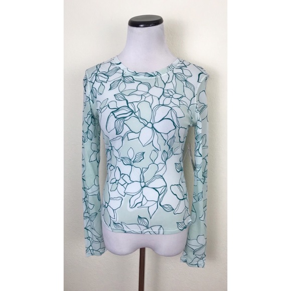 NWT Joy Lab Sheer Floral Long Sleeve Shirt - Picture 2 of 7